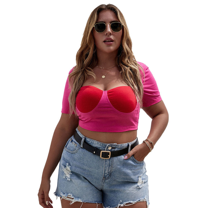 Damen Cropped Top med raffinerat Bustier-design och korta ärmar Mirla-Eva Jonsson