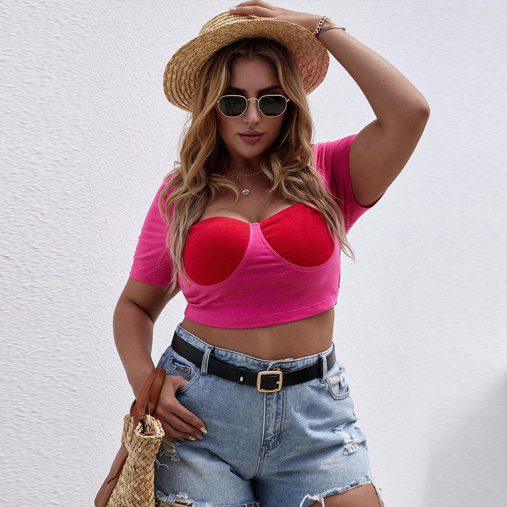 Damen Cropped Top med raffinerat Bustier-design och korta ärmar Mirla-Eva Jonsson