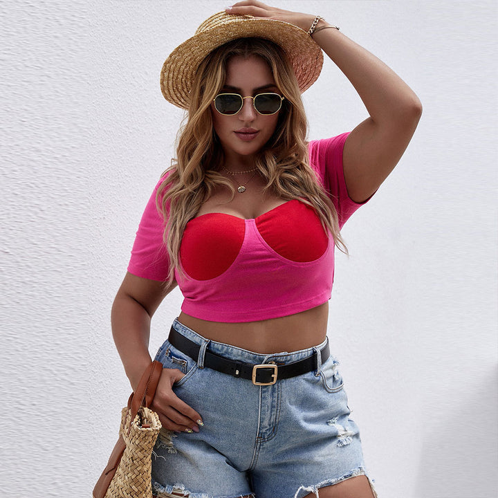 Damen Cropped Top med raffinerat Bustier-design och korta ärmar Mirla-Eva Jonsson