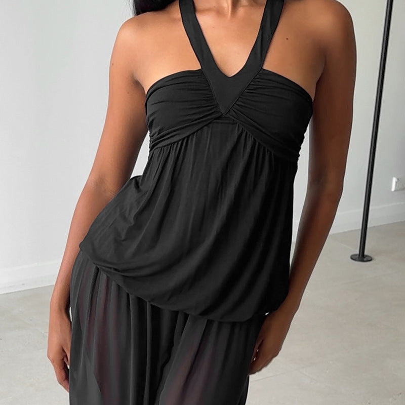 Damen Cut-Out Top med flytande snitt och V-urringning Mirla-Eva Jonsson