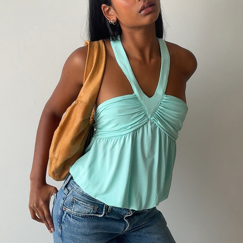 Damen Cut-Out Top med flytande snitt och V-urringning Mirla-Eva Jonsson