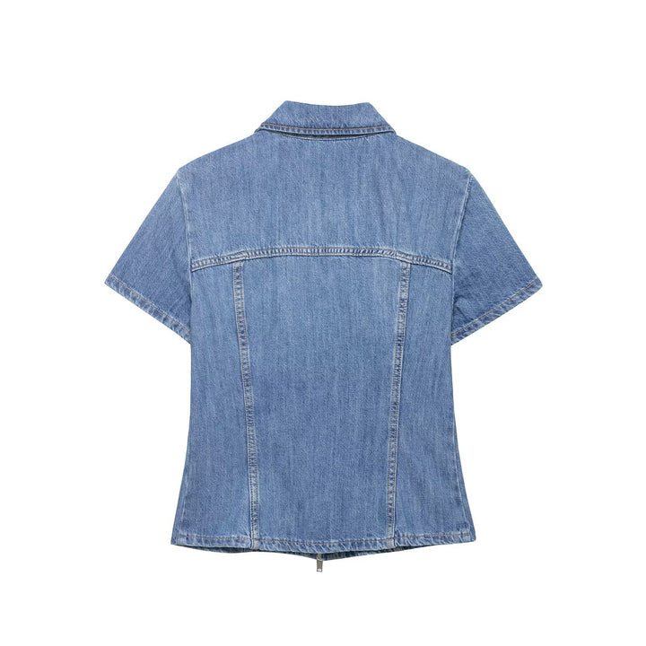 Damen Denim Kortjacka med dragkedja Mirla-Eva Jonsson