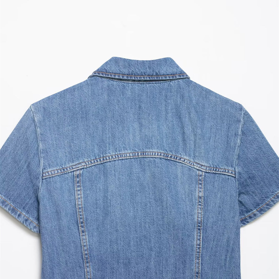Damen Denim Kortjacka med dragkedja Mirla-Eva Jonsson
