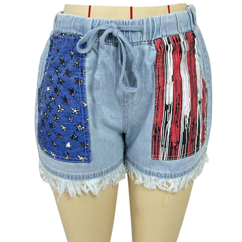 Damen Denim-Shorts med kreativa fickor Mirla-Eva Jonsson