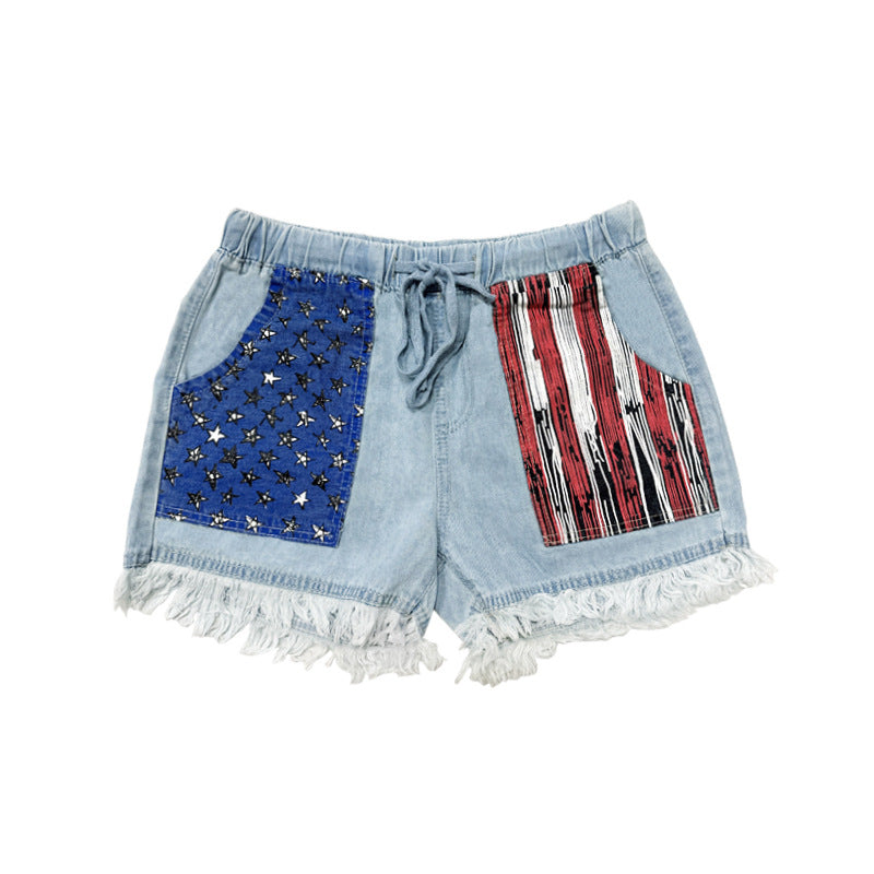 Damen Denim-Shorts med kreativa fickor Mirla-Eva Jonsson