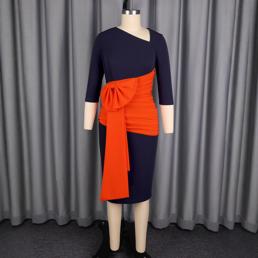 Damen Effortlessly Chic Klänning med asymmetrisk design och voluminöst ruch-element Mirla-Eva Jonsson