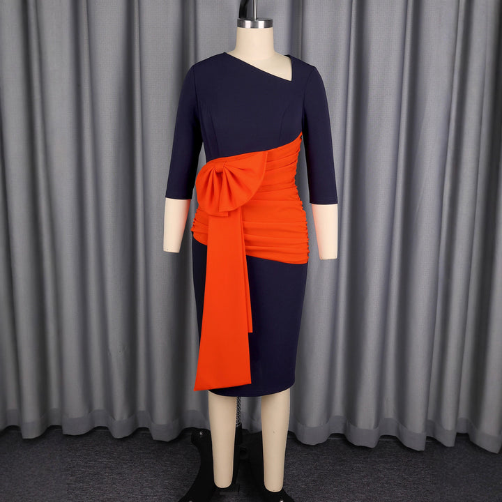 Damen Effortlessly Chic Klänning med asymmetrisk design och voluminöst ruch-element Mirla-Eva Jonsson