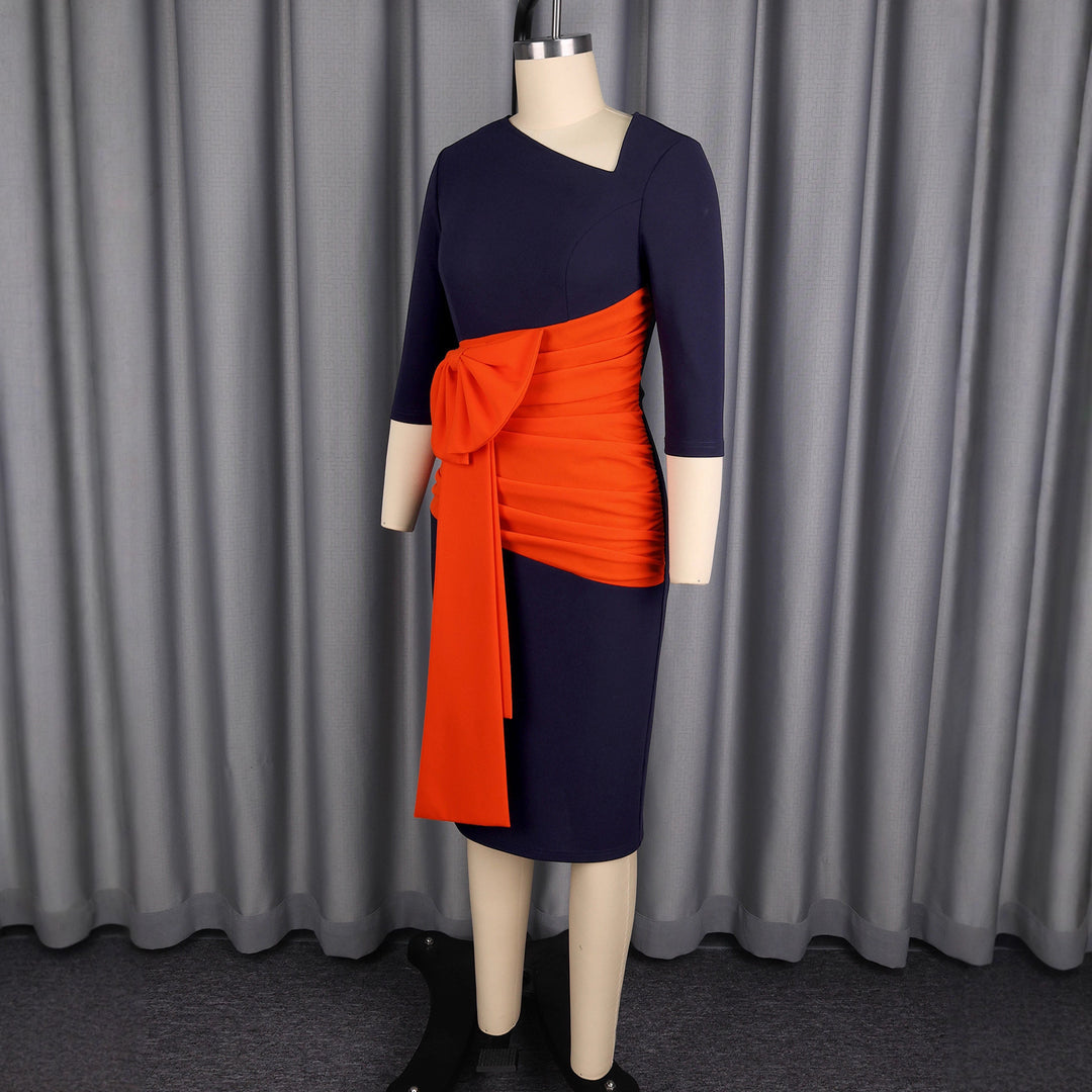 Damen Effortlessly Chic Klänning med asymmetrisk design och voluminöst ruch-element Mirla-Eva Jonsson