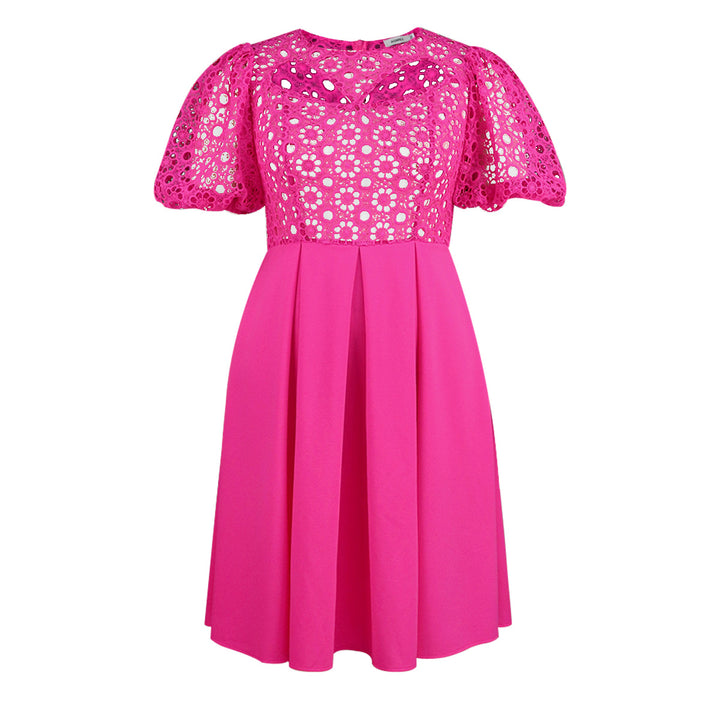 Damen Elegant A-linje Klänning med Cut-Out Detaljer och Puffärmar Mirla-Eva Jonsson