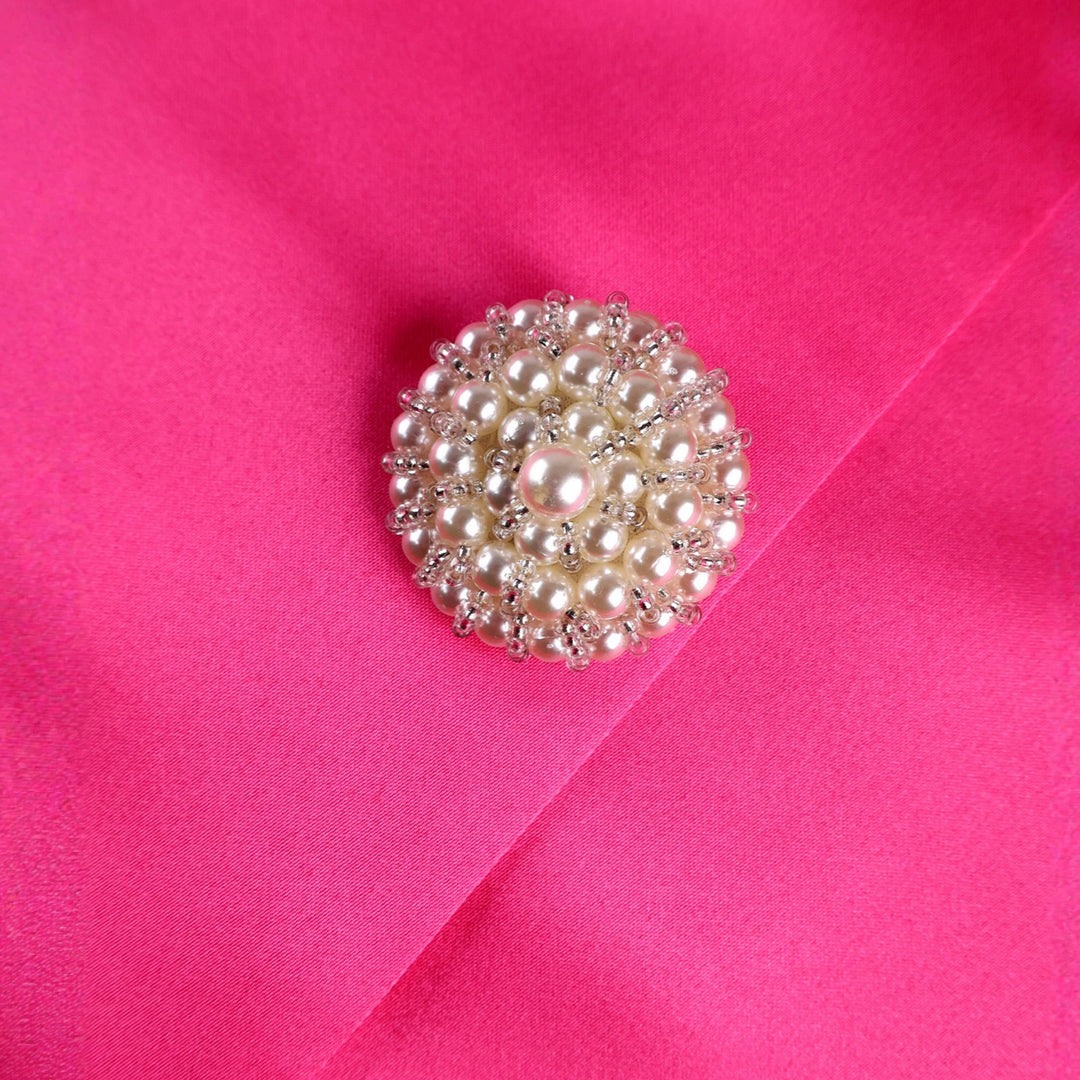 Damen Elegant Blazer-klänning med puffärmar och glittrande knappar Mirla-Eva Jonsson