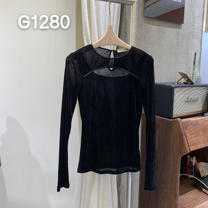 Damen Elegant Corsage-Blus med transparenta ärmar Mirla-Eva Jonsson