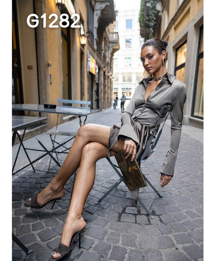 Damen Elegant Corsage-Blus med transparenta ärmar Mirla-Eva Jonsson