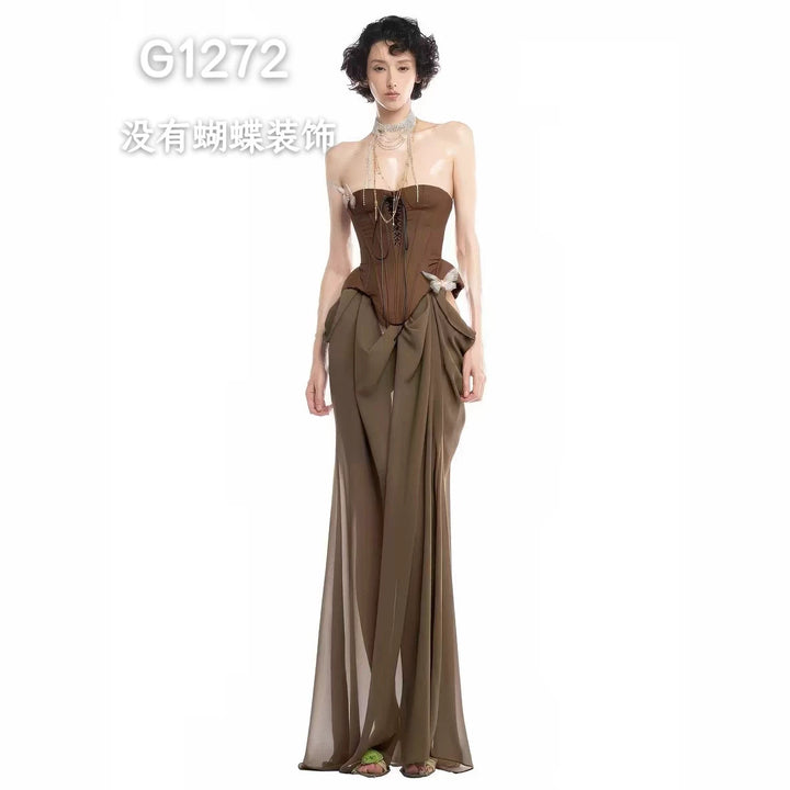 Damen Elegant Corsage-Blus med transparenta ärmar Mirla-Eva Jonsson