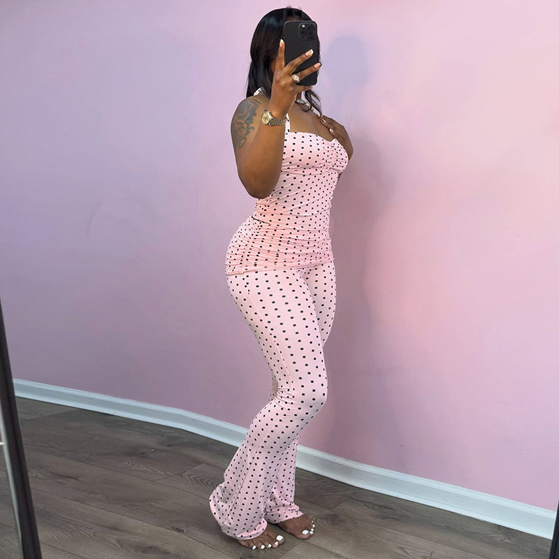 Damen Elegant Crop-Top och Flared-byxor Set Mirla-Eva Jonsson