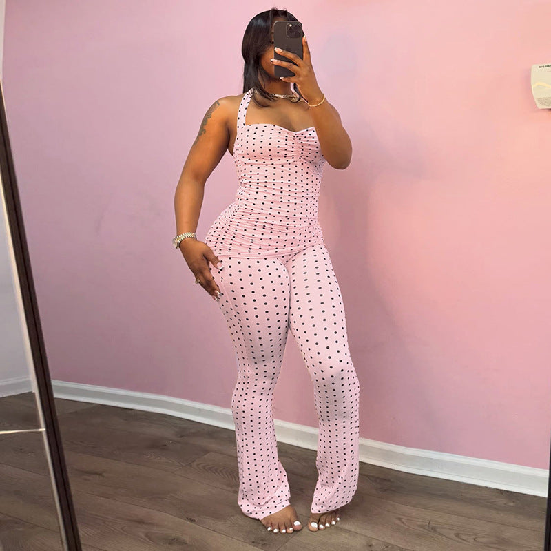 Damen Elegant Crop-Top och Flared-byxor Set Mirla-Eva Jonsson