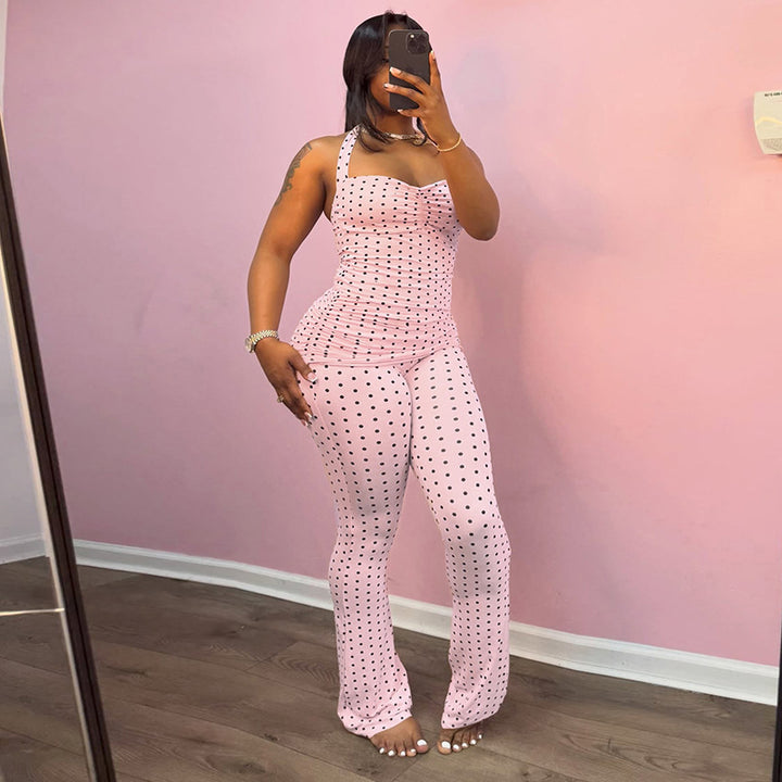 Damen Elegant Crop-Top och Flared-byxor Set Mirla-Eva Jonsson