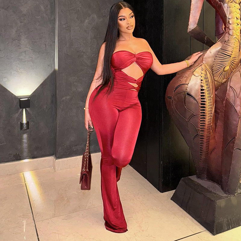 Damen Elegant Cut-Out Jumpsuit med flödande ben Mirla-Eva Jonsson