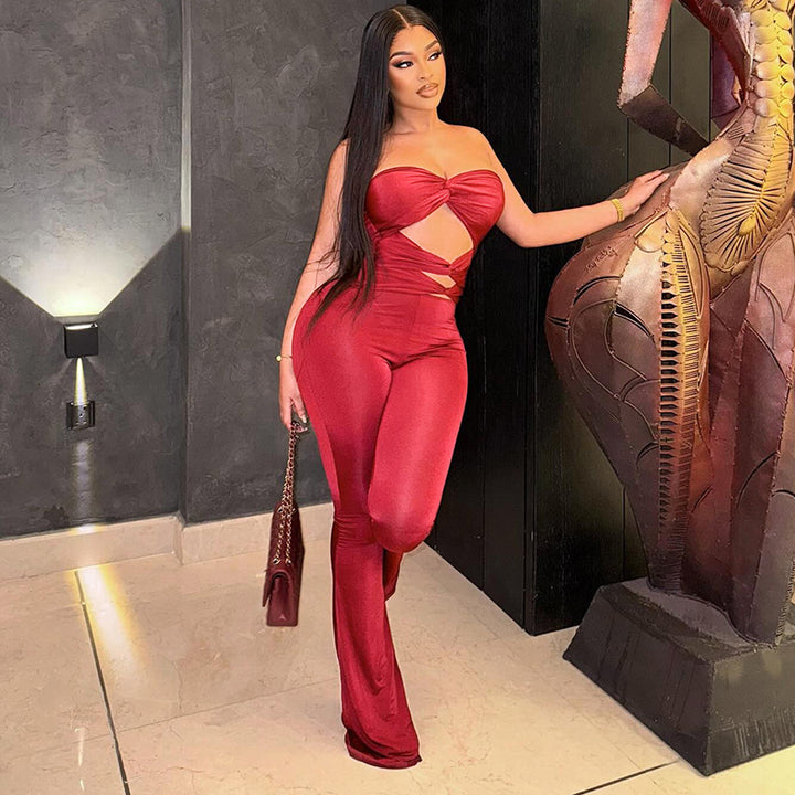 Damen Elegant Cut-Out Jumpsuit med flödande ben Mirla-Eva Jonsson