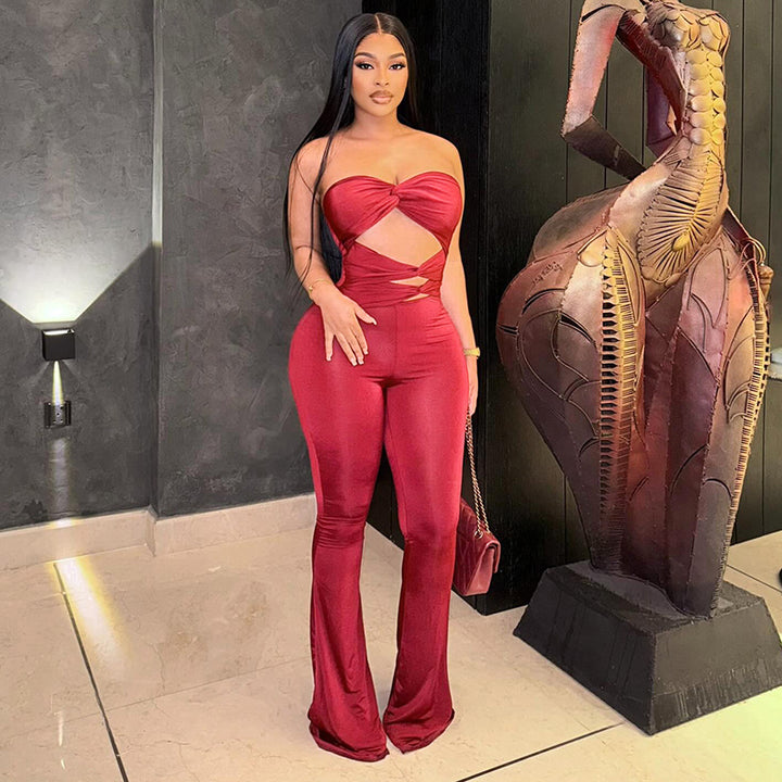 Damen Elegant Cut-Out Jumpsuit med flödande ben Mirla-Eva Jonsson