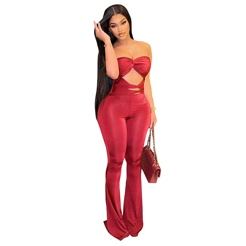 Damen Elegant Cut-Out Jumpsuit med flödande ben Mirla-Eva Jonsson