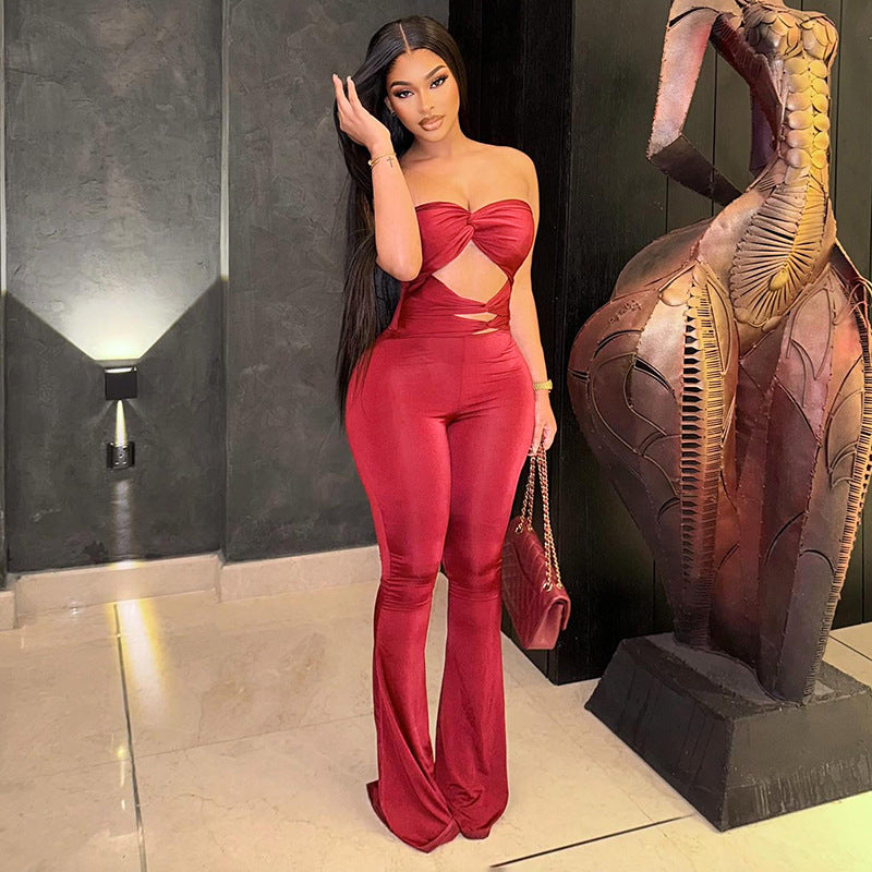 Damen Elegant Cut-Out Jumpsuit med flödande ben Mirla-Eva Jonsson