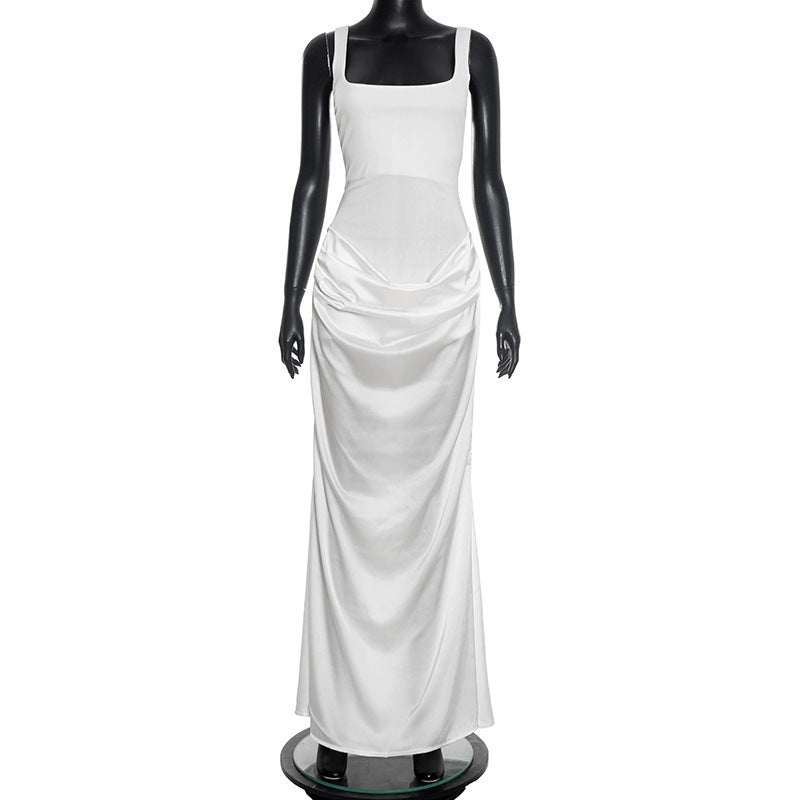 Damen Elegant Maxiklänning med draperad överdel och smal passform Mirla-Eva Jonsson