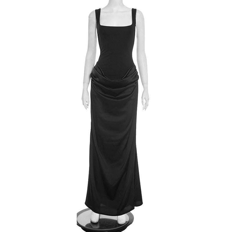 Damen Elegant Maxiklänning med draperad överdel och smal passform Mirla-Eva Jonsson