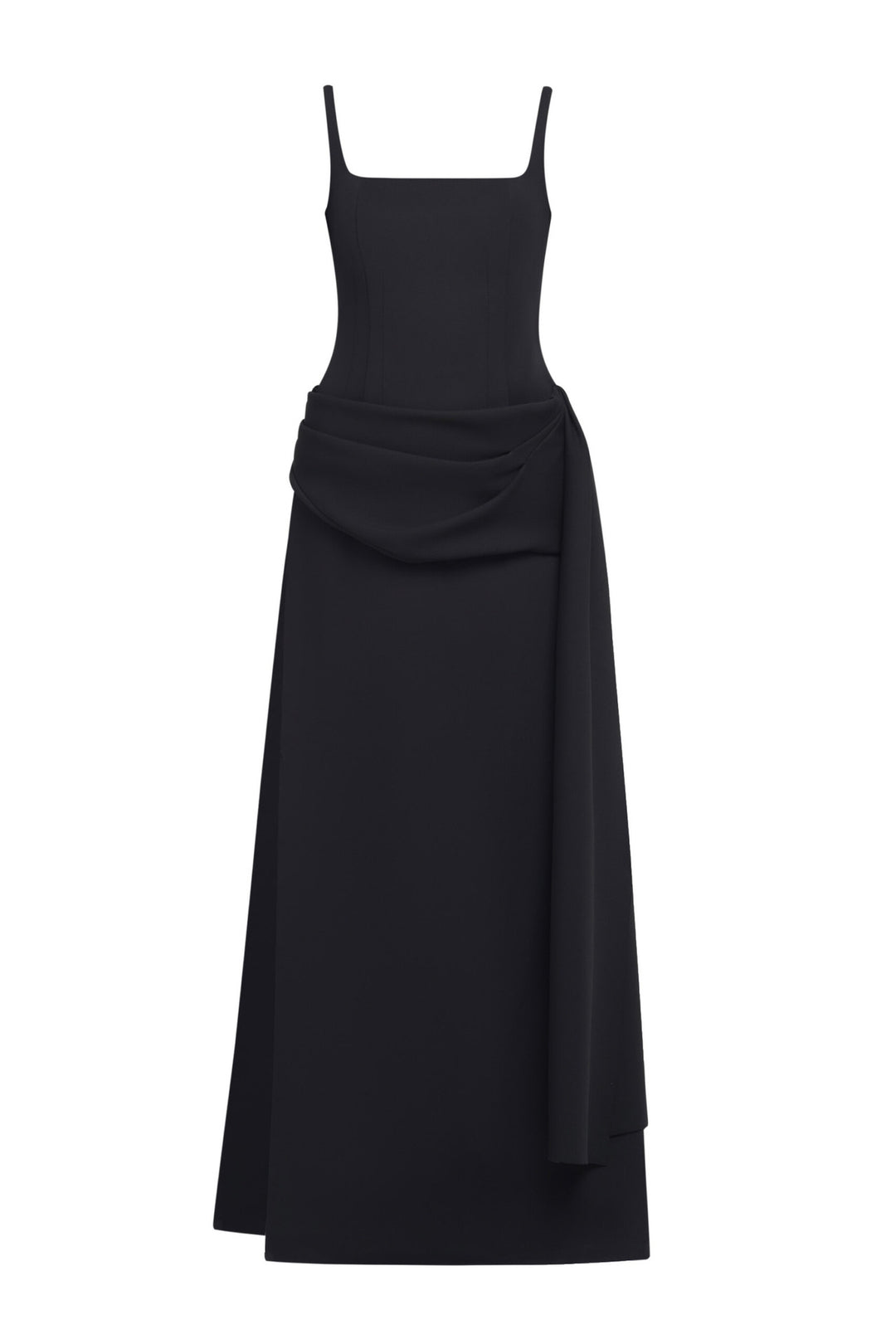 Damen Elegant Maxiklänning med genomskinliga ärmar och draperad kjol Mirla-Eva Jonsson