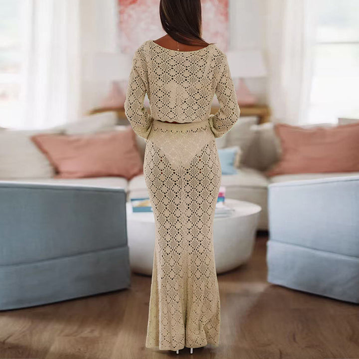 Damen Elegant Maxiklänning med raffinerad spet Struktur Mirla-Eva Jonsson