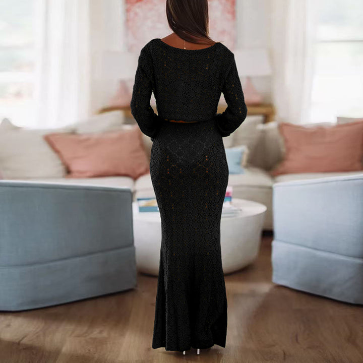 Damen Elegant Maxiklänning med raffinerad spet Struktur Mirla-Eva Jonsson