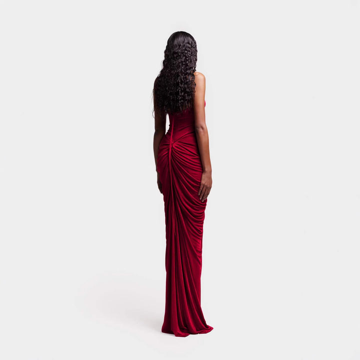Damen Elegant Maxiklänning med raffinerad volangdesign Mirla-Eva Jonsson