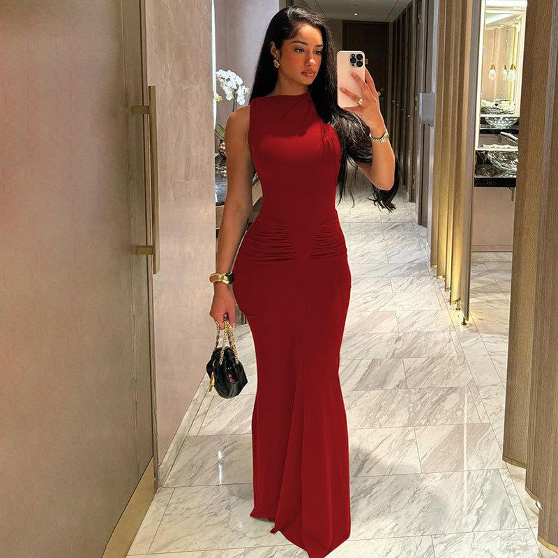 Damen Elegant Maxiklänning med sidofållsdetaljer och figurnära snitt Mirla-Eva Jonsson