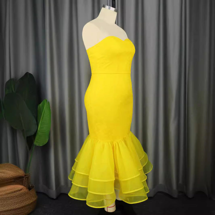 Damen Elegant Mermaid Dress with Ruffle Hem Mirla-Eva Jonsson