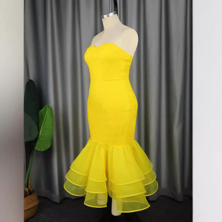 Damen Elegant Mermaid Dress with Ruffle Hem Mirla-Eva Jonsson