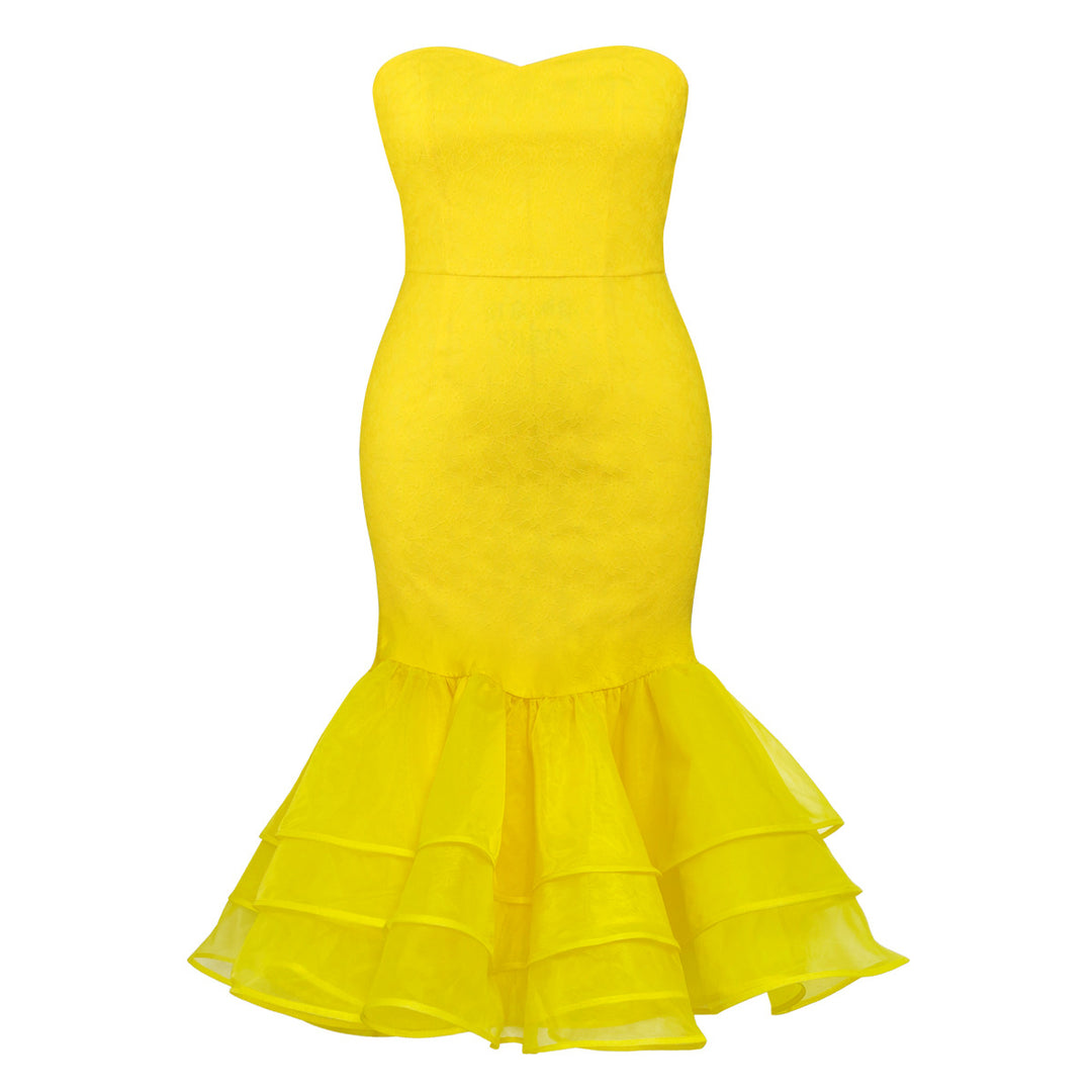 Damen Elegant Mermaid Dress with Ruffle Hem Mirla-Eva Jonsson
