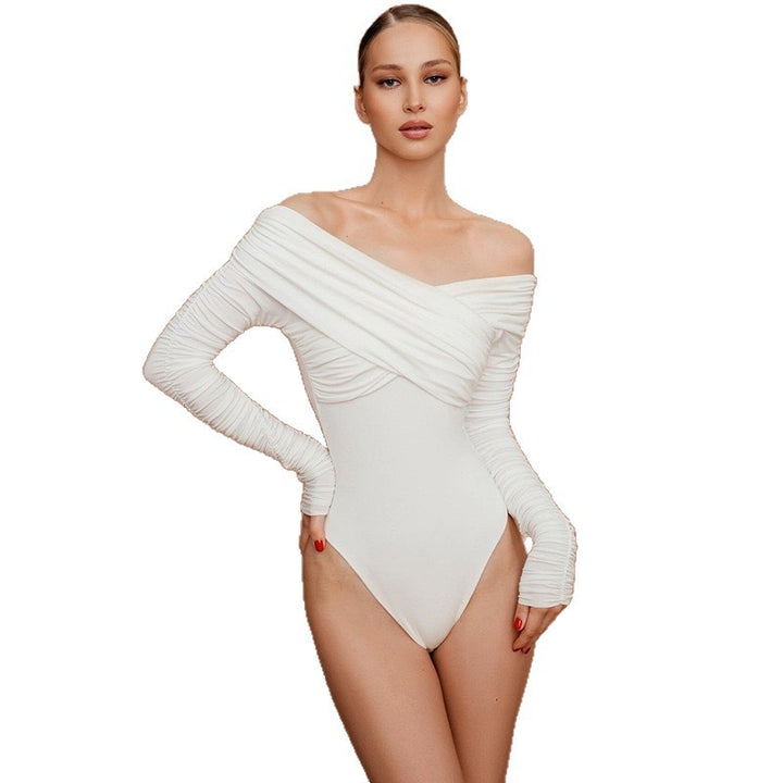 Damen Elegant Off-Shoulder Body med rynkade ärmar Mirla-Eva Jonsson