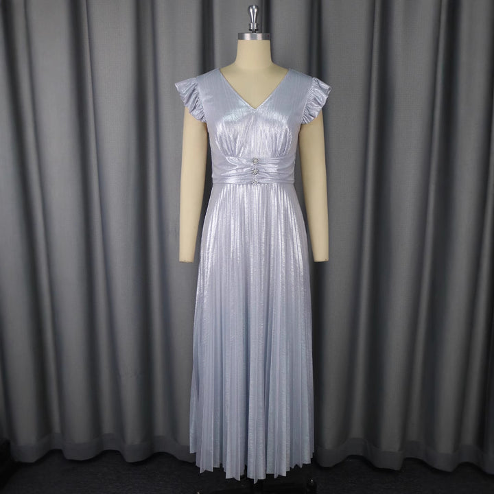 Damen Elegant Plisserad Klänning med Glittrande Detaljer Mirla-Eva Jonsson