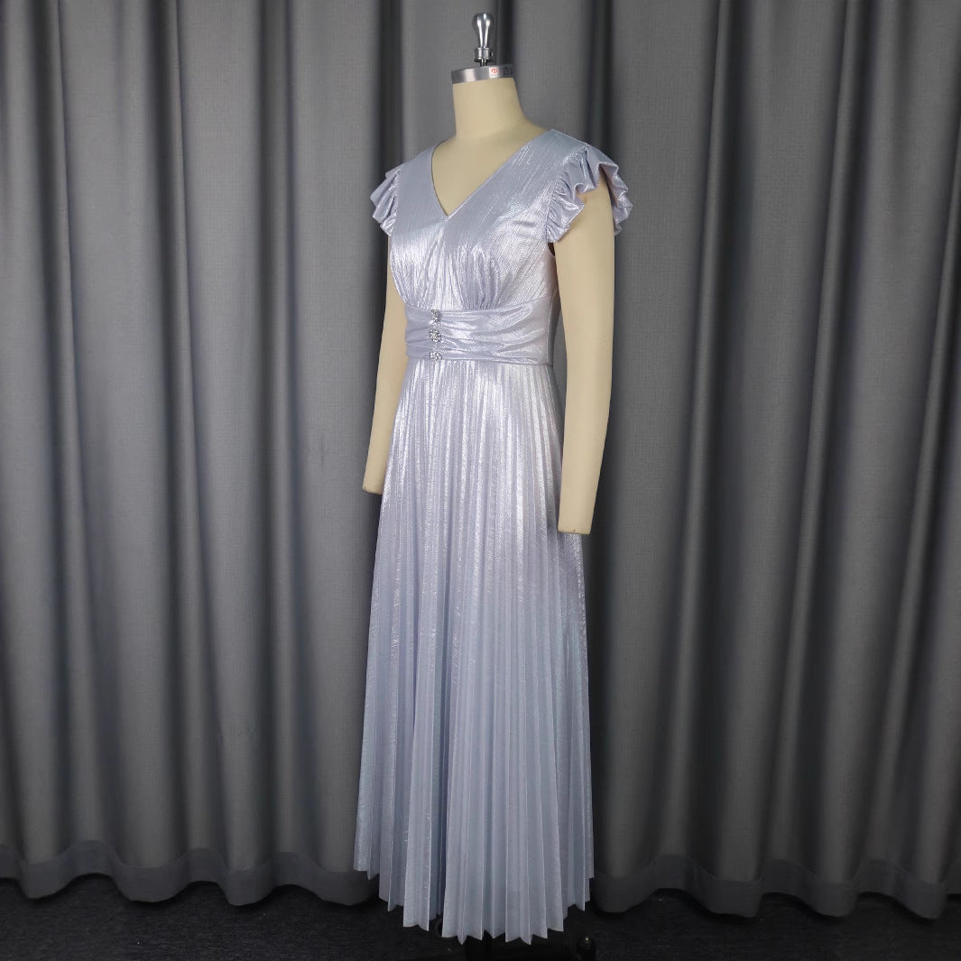 Damen Elegant Plisserad Klänning med Glittrande Detaljer Mirla-Eva Jonsson