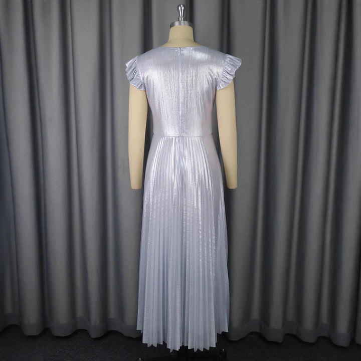 Damen Elegant Plisserad Klänning med Glittrande Detaljer Mirla-Eva Jonsson