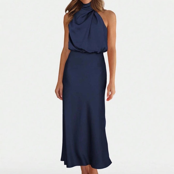 Damen Elegant Strap Dress with Draped Top and A-Line Cut Mirla-Eva Jonsson