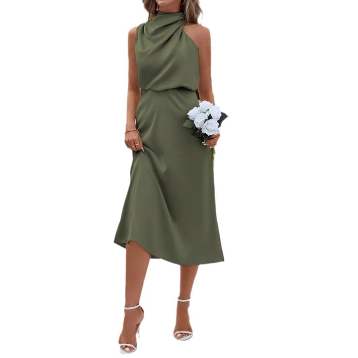 Damen Elegant Strap Dress with Draped Top and A-Line Cut Mirla-Eva Jonsson