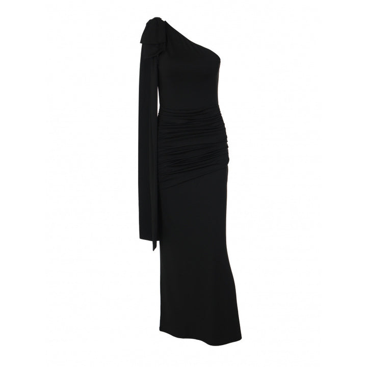 Damen Elegant Wrap Dress with Asymmetric Neckline and Shoulder Details Mirla-Eva Jonsson
