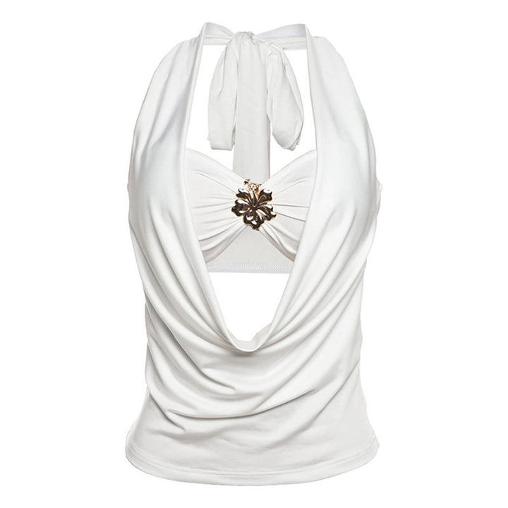 Damen Elegant Wrap Top with Deep V-Neck and Glamorous Accent Mirla-Eva Jonsson