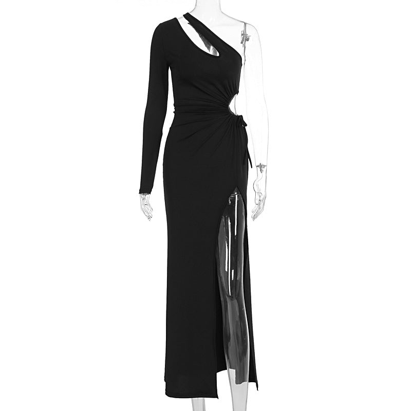 Damen Elegant asymmetrisk klänning med kappa och hudvänligt tyg Mirla-Eva Jonsson