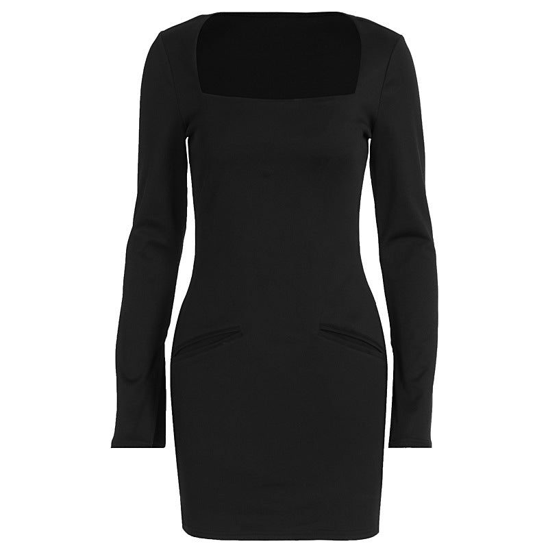 Damen Elegant kostymkjol med fyrkantig halsringning och långa ärmar Mirla-Eva Jonsson