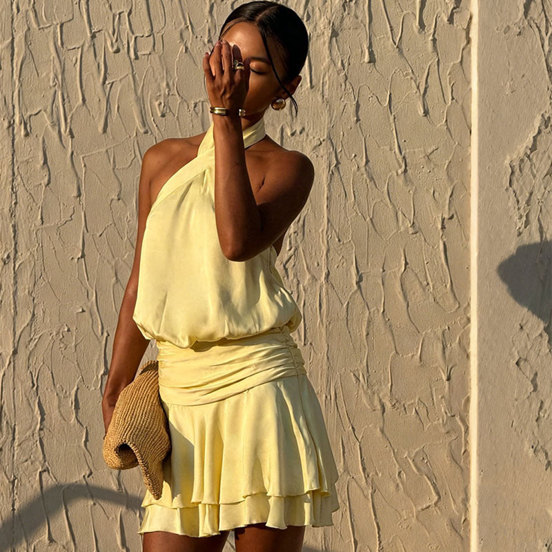 Damen Elegant wrap dress with off-shoulder design and flowing fabric Mirla-Eva Jonsson