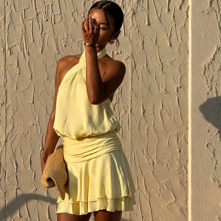Damen Elegant wrap dress with off-shoulder design and flowing fabric Mirla-Eva Jonsson