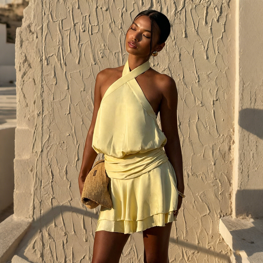 Damen Elegant wrap dress with off-shoulder design and flowing fabric Mirla-Eva Jonsson