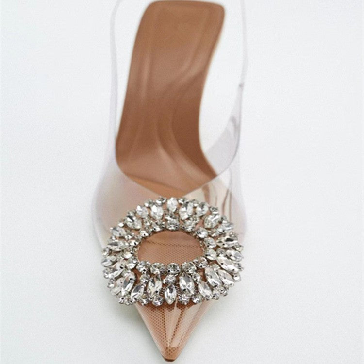 Damen Elegante Transparenta Pumps med Funklande Kristallackenter Mirla-Eva Jonsson
