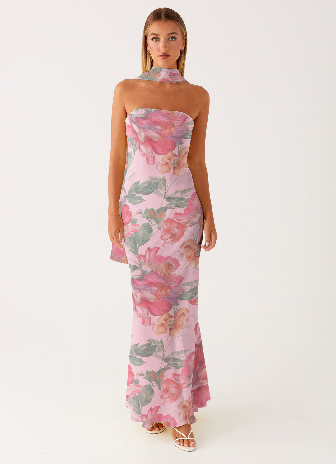 Damen Elegantes Langärmliges Abendkleid i blommönster Mirla-Eva Jonsson